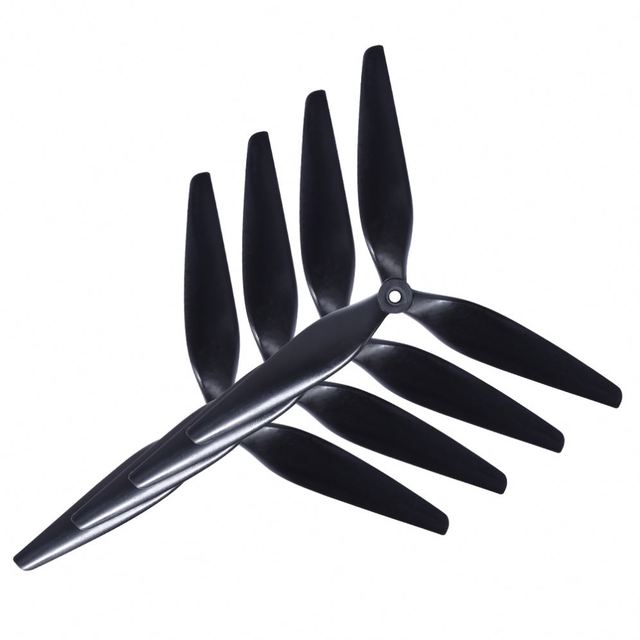 Hot HQPROP 10Inch 3-Blade Propeller X5X3 Black Carbon Reinforced Nylon DIY Parts for FPV Longrange Cinelifter Drone (1CW+1CCW)