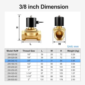 Vanne solénoïde électrique Baomain 3/8 pouce en laiton DC 12V normalement fermée pour utilisation avec eau, air et applications pneumatiques - Product Image 2