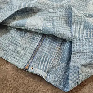Oem High Quality Custom Jackets Patchwork Plus Size Cotton Trucker Denim Jacket For Men