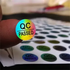 Etiquetas de Papel Holográficas de 10 mm Resistentes al Agua con Certificación QC, Etiquetas de Seguridad con Garantía, a Prueba de Manipulación, Colores Degradados Atractivos, para Supermercados y Tiendas de Comestibles - Product Image 3
