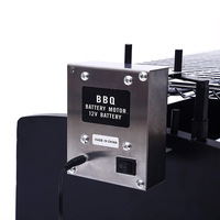 Gril à charbon rotatif chypriote de rôtisserie motorisée automatique en acier inoxydable 12V pour barbecue de camping en plein air