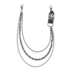 Cadena de cintura unisex de metal con diseño de cruz, aleación de zinc, cadena corporal informal a la moda para hombres y mujeres, accesorio para jeans estilo hip hop. - Product Image 5