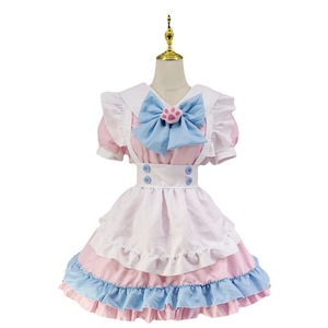 Maid Outfit Lolita Dress Pink Blue <b>Bow</b> Women's Costume Game Anime Role Playing Spring 2023 Polyester Fiber S 5XL - Product Image 5