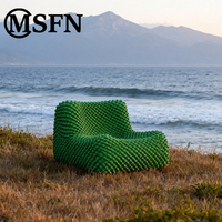 Fauteuil Bulle Confortable et Moderne de Designer, en Tissu Italien, pour Salon, Extérieur, Salle à Manger, Luxe, Texturé