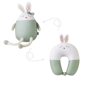 หมอนรองคอรูปตัว U แบบ 2-in-1 ลายการ์ตูนสัตว์ ดีไซน์แปลงร่างได้ สำหรับเดินทางบนเครื่องบินและในรถยนต์ เพื่อรองรับและพักผ่อนคอ ขายดี - Product Image 3