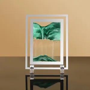 Prix d'usine <span class=keywords><strong>Sablier</strong></span> créatif en verre liquide <span class=keywords><strong>3D</strong></span> de 7 pouces avec sable mouvant - Product Image 5