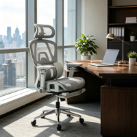 Chaise de bureau ergonomique avec dossier en maille en PP, pivotante, réglable en hauteur, idéale pour les longues heures de travail, la maison, les études et les dortoirs