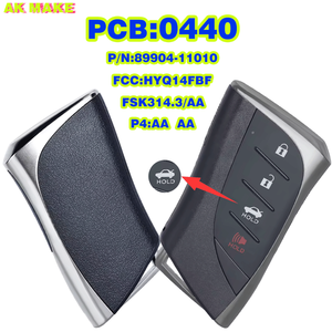 89904-11010 thông minh Proximity từ xa chìa khóa xe fccid: hyq14fbf với AA chip cho Lexus LC500 314.3Mhz 3 + 1 nút Board 0440 - Product Image 2