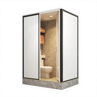 Unité de salle de bain modulaire en alliage d'aluminium au design moderne et hygiénique avec portes coulissantes pour chantier – Haute performance et écologique