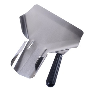 JEUIHAU 2-Pack Stainless Steel French Fry Scoop - Double Handle Commercial Popcorn & Snack Scooper