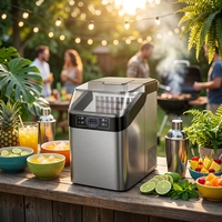 Machine à glaçons électrique silencieuse en acier inoxydable, fabrication rapide de glaçons, contrôle de l'épaisseur, système d'alarme, utilisation pour restaurants, hôtels, foyers, voitures, extérieur