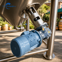 Cuve de mélange de bière industrielle Tonsen 10T en acier inoxydable, cuve de agitation sanitaire pour la production de bière artisanale