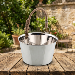 Stainless Steel Dry Steam Sauna Bucket with Easy Installation Lightweight <b>Rope</b> Handle Metal Material Use Steam Rooms 23x13.5cm - Product Image 2