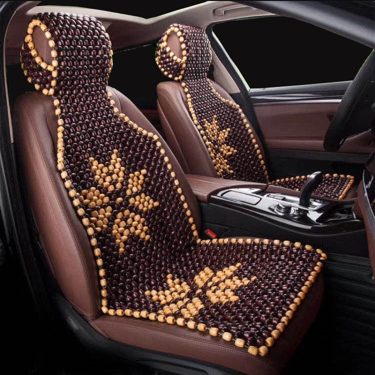 Крутой Летний чехол для автомобильного сиденья с деревянными бусинами кофейного цвета, одна штука