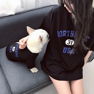 Purple Letter Print Dog T-Shirt Cotton Comfortable Leisure All Seasons Pet <b>Clothes</b> <b>for</b> Dogs Parent-Child Matching Outfit - Product Image 6