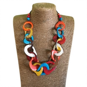 Funky Resin Beaded <b>Necklace</b> Fashion With Heart Shape Colorful Stones For Party Gift Unisex Trendy <b>Statement</b> Jewelry for Woman - Product Image 4