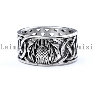 Anel Escandinavo Viking Nórdico <span class=keywords><strong>Retro</strong></span> Vintage de Aço Inoxidável com Amuleto Dragão Dreki para Homens - Venda Quente - Product Image 2