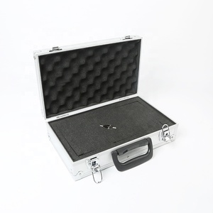 Maletín de aluminio con cerradura, maletín de Metal con espuma ondulada, estuche de transporte de aluminio duro, estuche de <span class=keywords><strong>herramientas</strong></span> portátil para instrumento portátil - Product Image 3