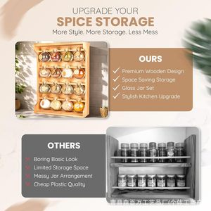Wooden <b>Wall</b> <b>Mount</b> Spice Rack 4 Layers Natural Wood Color Durable Kitchen Storage <b>Shelf</b> - Product Image 3