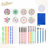 Outils en argile polymère Xin Bowen, fournitures de peinture professionnelles, gabarits, outils de stippling, ensemble de 32 pochoirs mandala