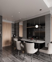 Appartement Villa Design Armoire de cuisine Design Design intérieur de villas à haut volume Canapé Armoire à vin Salon