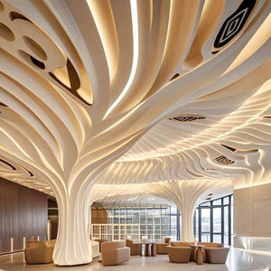 Haute qualité Guangdong métal extensible <span class=keywords><strong>plafond</strong></span> plaque aluminium Temple bande Grain de bois plafonds perforés matériaux de construction pour - Product Image 1