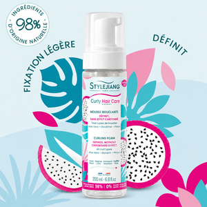 Mousse Coiffante pour Cheveux Bouclés, Origine Naturelle 98%, Légère, Fixation et Définition, Mousse Bouclante 200 ml - Product Image 1