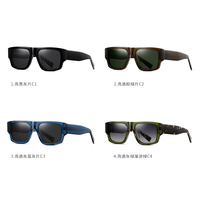 Lunettes de soleil carrées de luxe 2026 avec logo personnalisé, montures épaisses, verres polarisés en acétate de haute qualité