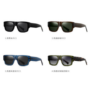 Lunettes de soleil carrées de luxe 2026 avec logo personnalisé, montures épaisses, verres polarisés en acétate de haute qualité - Product Image 4