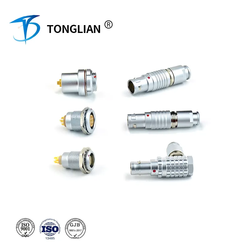 Tt B 2 3 4 6 8 Pins Ronde Zelfsluitende Medische Connector Fgg Ei Compatibele Kabel Metalen Shell Push Pull Connector