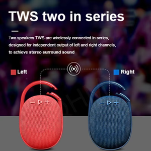 Haut-parleur portable étanche IP67 avec crochets, mini haut-parleur Bluetooth à batterie intégrée, basses puissantes, modèle Clip <span class=keywords><strong>4</strong></span>, vente chaude - Product Image 6