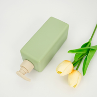 Emballages cosmétiques en plastique HDPE doux au toucher vert, flacons de lotion pour le corps à presser, flacon de shampooing de 500 ml