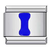 Bracelet modulaire italien en acier inoxydable bleu avec 26 lettres initiales, extensible, breloques interchangeables, accessoires faits main DIY