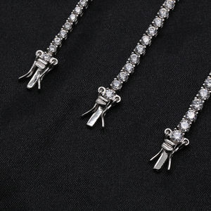 사용자 정의 라운드 스톤 주조 큐빅 지르코니아 실버 도금 CZ 아이스 아웃 테니스 팔찌 925 스털링 실버 - Product Image 3