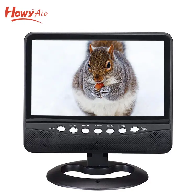 HCWY 9Inch LCD/LED Mini Televisi Analog Portable Mobil TV 10 Inch Portable DVD Player dengan TV