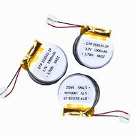 Batterie ronde au lithium polymère 3,7 V 400 mAh 450 mAh 460 mAh 1900 mAh pour appareil portable avec connecteur et circuit imprimé personnalisés
