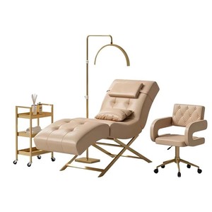 Table de Soin Esthétique Luxe Rose Doré Réglable et Inclinable pour Salon de Beauté, Tatouage des Sourcils et Extensions de Cils - Vente en Gros Usine - Product Image 1