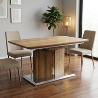 Ensemble de meubles de salle à manger au design moderne et contemporain avec matériau MDF, pieds en métal, table à manger réglable, pliable, pour usage domestique