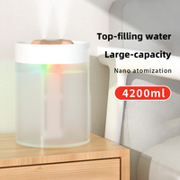 Humidificateur ultrasonique à double buse de 2 L grande capacité alimenté par USB, humidificateur à brume froide de 4,2 L pour chambre à coucher, bureau, maison