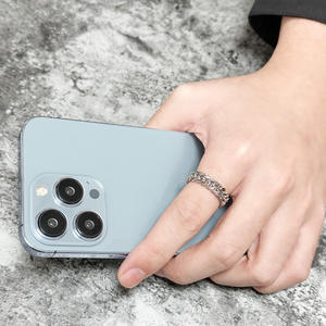 Anillo de Cadena Cubana de Acero de Titanio Unisex, Diseño Doble Trenzado, Joyería de Moda para el Dedo Índice, Regalo - Product Image 4