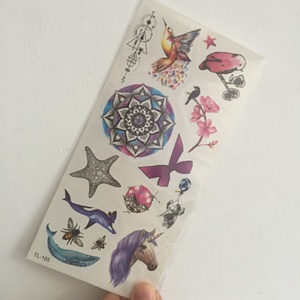 Tatuaje realista ambiental colorido CMYK mar serie animales Mandala <span class=keywords><strong>flores</strong></span> temporal cuerpo arte tatuaje pegatina - Product Image 1