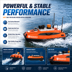Bateau RC professionnel d'urgence à grande vitesse, véhicule de surface sans pilote (USV), équipement d'arpentage aquatique, étanche IP68 - Product Image 1