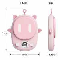 Balance de cuisine numérique haute précision, balance alimentaire électronique professionnelle, rechargeable par USB, forme cochon mignon, pour la pâtisserie à domicile