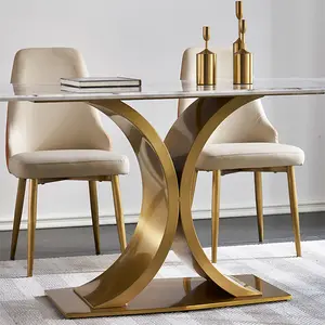 Mesas de cocina modernas de acero de lujo, nuevo modelo, mesa de comedor de 4 plazas, 2023