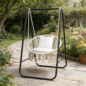 Support de hamac moderne en forme de gourde avec pieds antidérapants, mobilier d'extérieur, balançoire métallique pour tout-petits, pour chambre et salon - Product Image 1