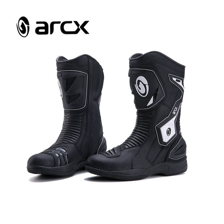 Arcx Wasserdichte Atmungsaktive Leder-Motorradschuhe  Reit-Renn-Motorradstiefel Kniehohe Motocross-Stiefel für Herren