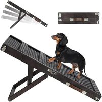 Rampe pliable pour petit chien améliorée, 4 hauteurs réglables, portable, stable, avec coussin antidérapant, marches pour animaux de compagnie pour canapé, escalier