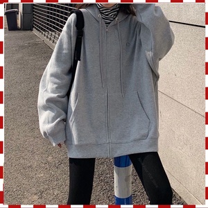 Sweat-shirt à capuche surdimensionné zippé décontracté pour femmes Sweat-shirt à capuche avec poche zippée <span class=keywords><strong>Harajuku</strong></span> Y2k Top Clothes - Product Image 6