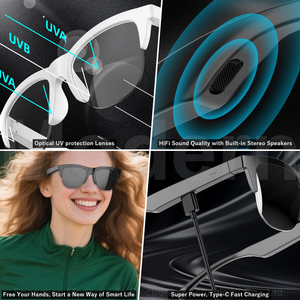 Lunettes de traduction AI F-01, lecteur de <span class=keywords><strong>musique</strong></span> sans fil, lunettes prenant en charge la traduction des appels vidéo et l'enregistrement des réunions, essentiel pour le bureau - Product Image 6