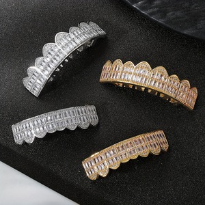 Grillz en Zirconium en forme de T pour Hommes, Bijoux Hip Hop, Usage Quotidien, Sertissage en U, Origine Yiwu - Product Image 2